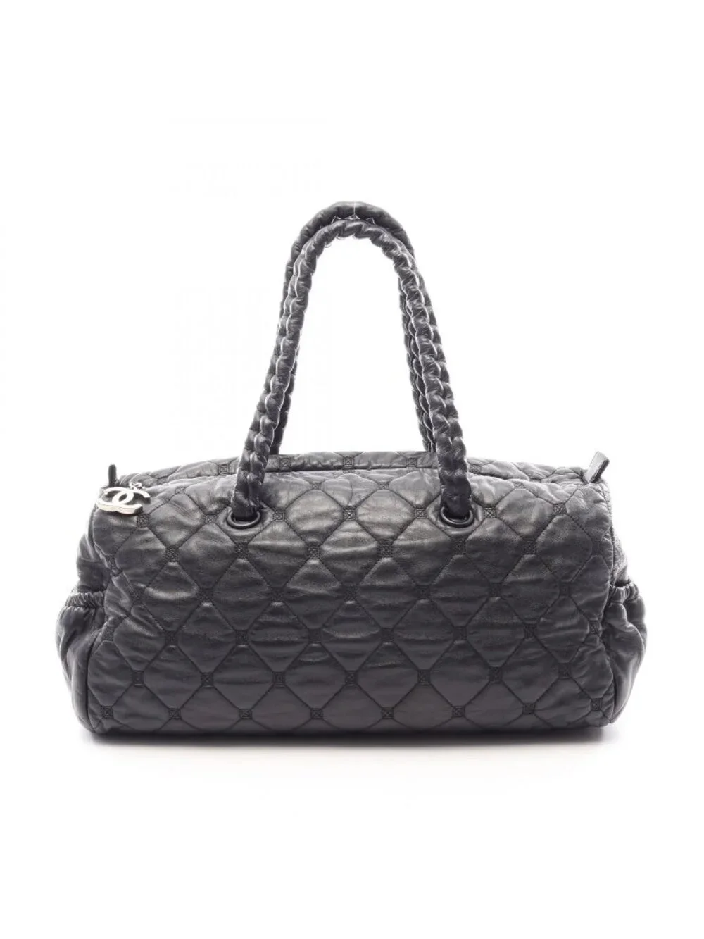 Chanel Boston Bag Quilted Black Leather